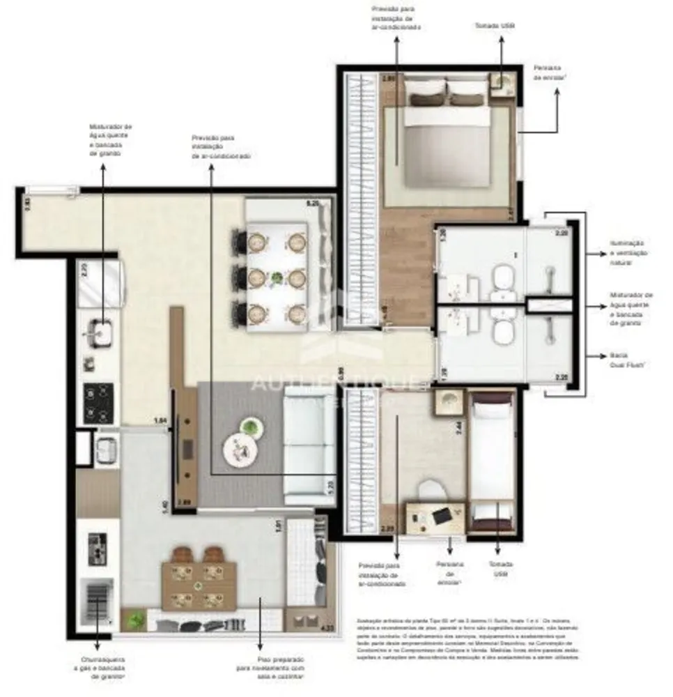 Apartamento, 2 quartos, 61 m² - Foto 2