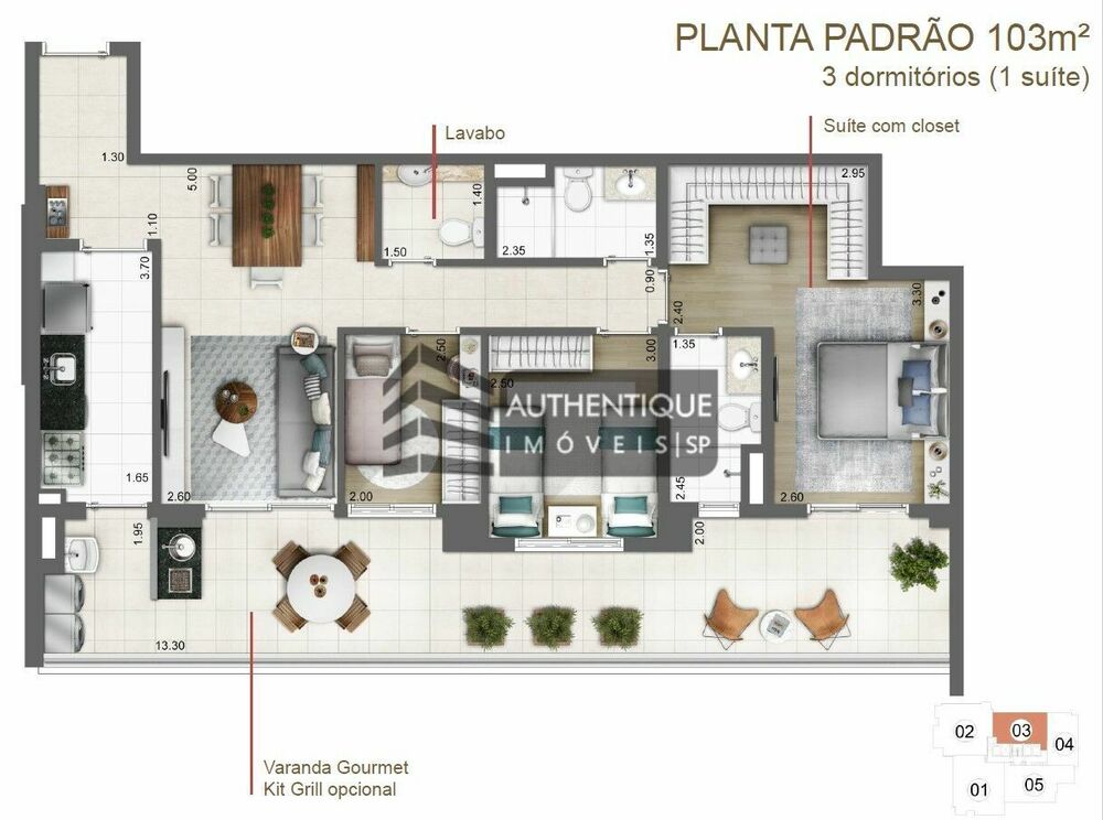 Apartamento à venda com 3 quartos, 103m² - Foto 32