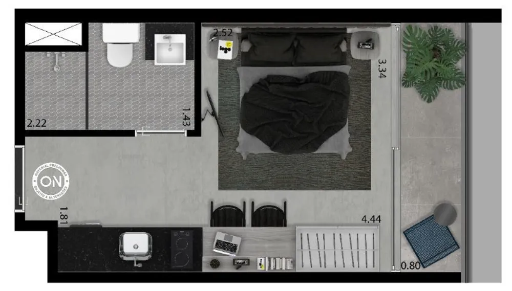 Apartamento, 1 quarto, 23 m² - Foto 9