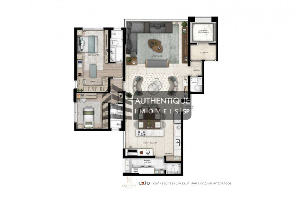 Apartamento, 3 quartos, 153 m² - Foto 1