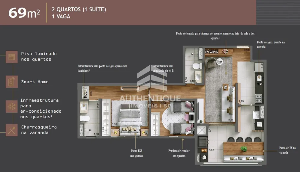 Apartamento, 2 quartos, 69 m² - Foto 15