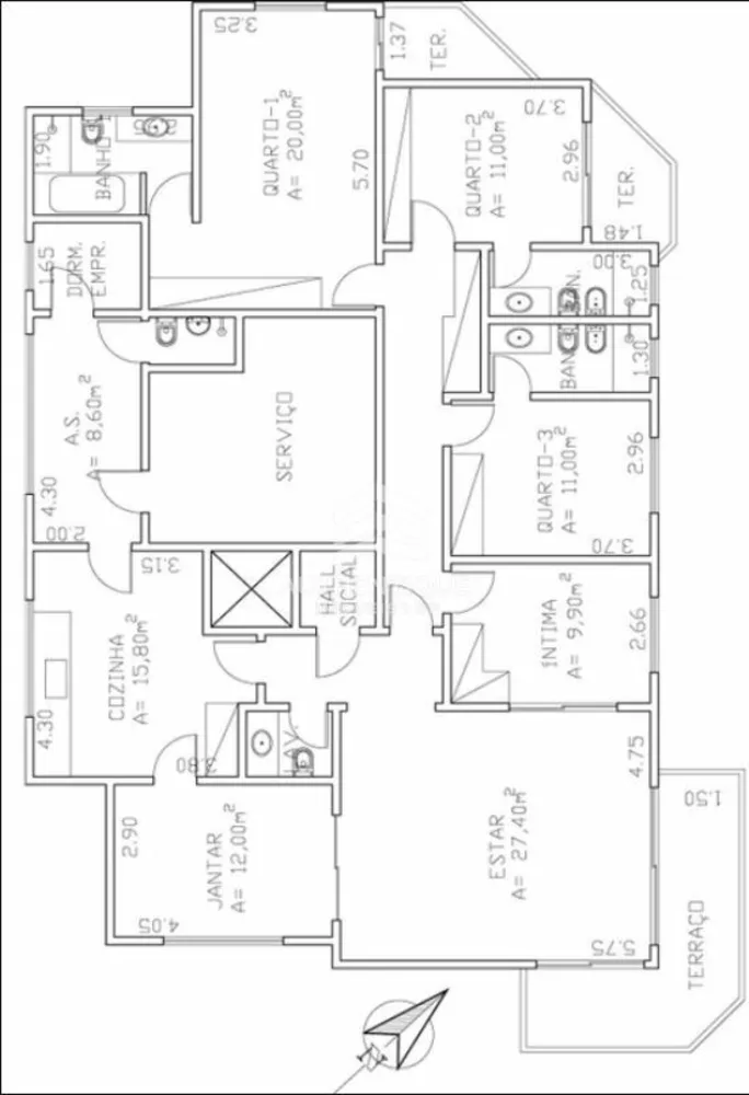 Apartamento, 3 quartos, 200 m² - Foto 1