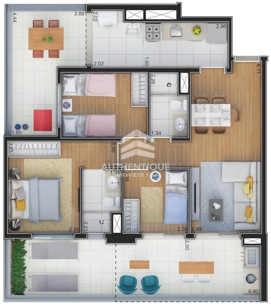 Apartamento, 3 quartos, 73 m² - Foto 2