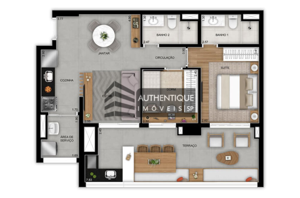 Apartamento, 2 quartos, 77 m² - Foto 3