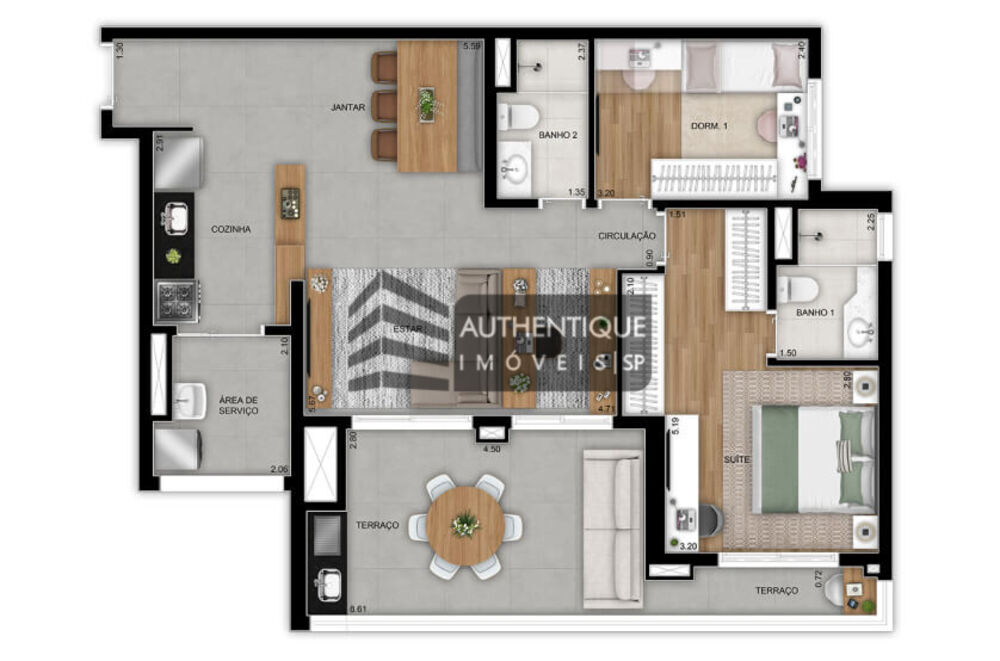 Apartamento, 2 quartos, 77 m² - Foto 1