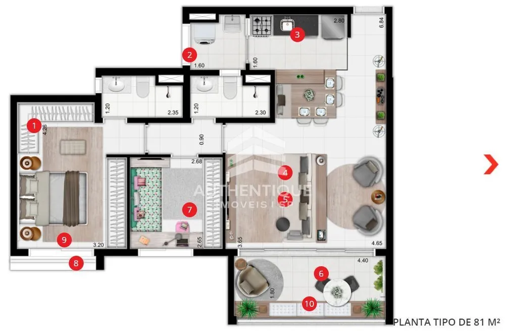 Apartamento, 3 quartos, 81 m² - Foto 8
