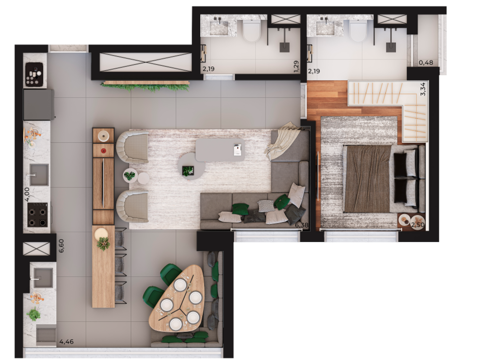 Apartamento, 1 quarto, 37 m² - Foto 3