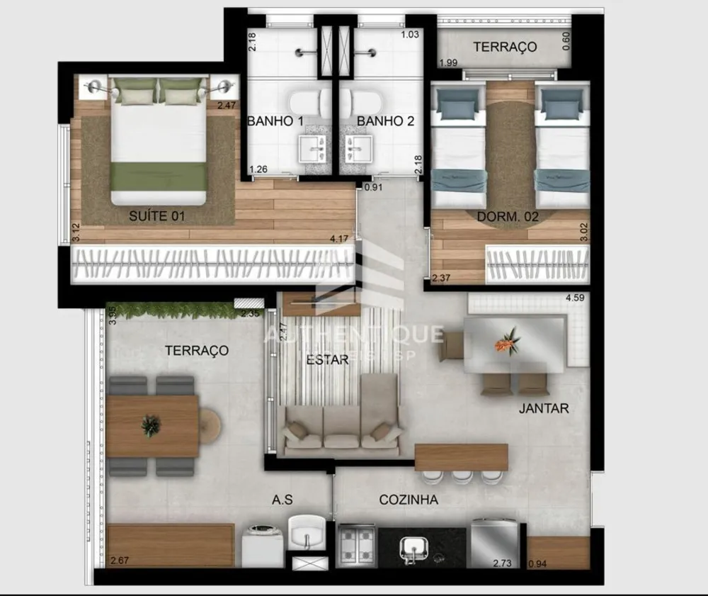 Apartamento, 2 quartos, 56 m² - Foto 4