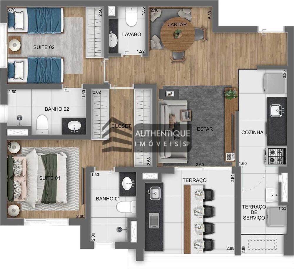 Apartamento, 2 quartos, 75 m² - Foto 12