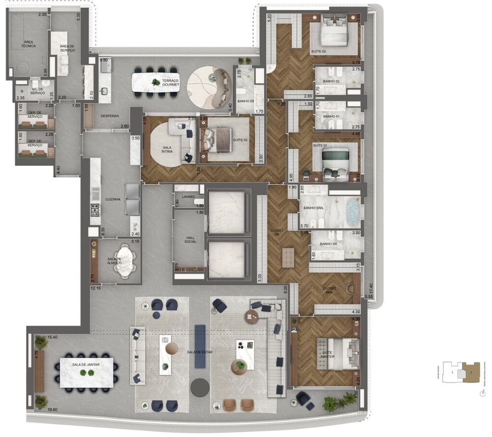 Apartamento, 4 quartos, 811 m² - Foto 2