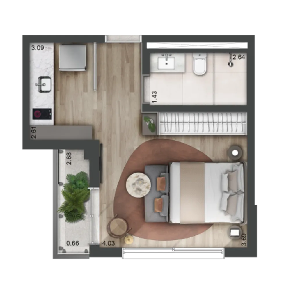 Apartamento, 1 quarto, 33 m² - Foto 7