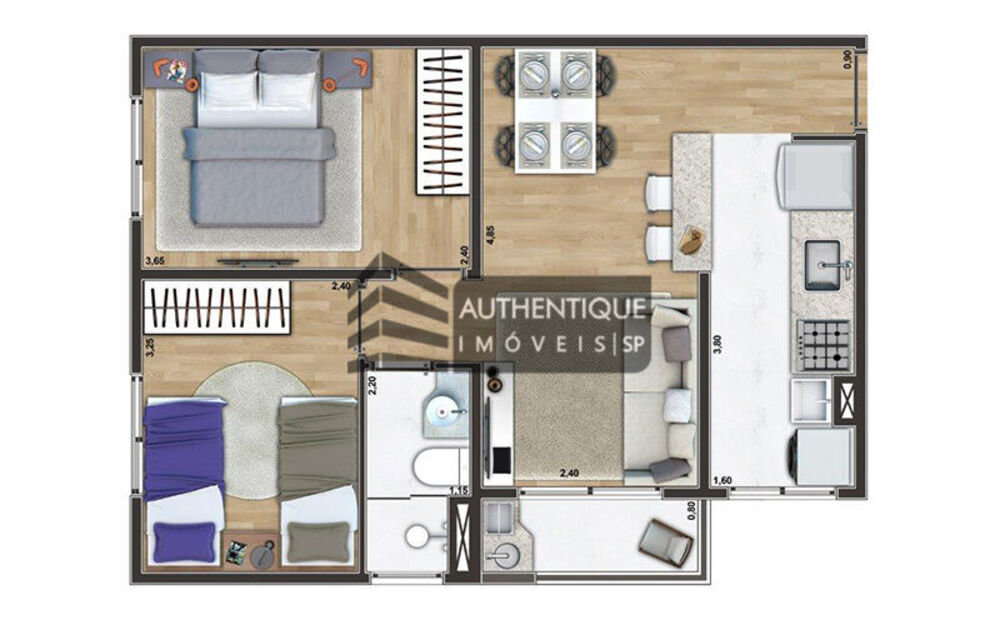 Apartamento, 2 quartos, 48 m² - Foto 4
