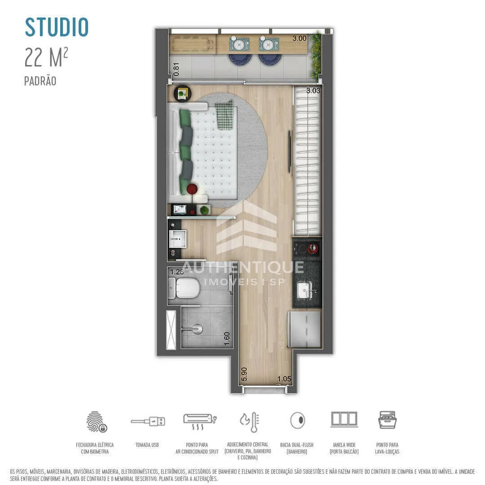 Apartamento, 1 quarto, 22 m² - Foto 11