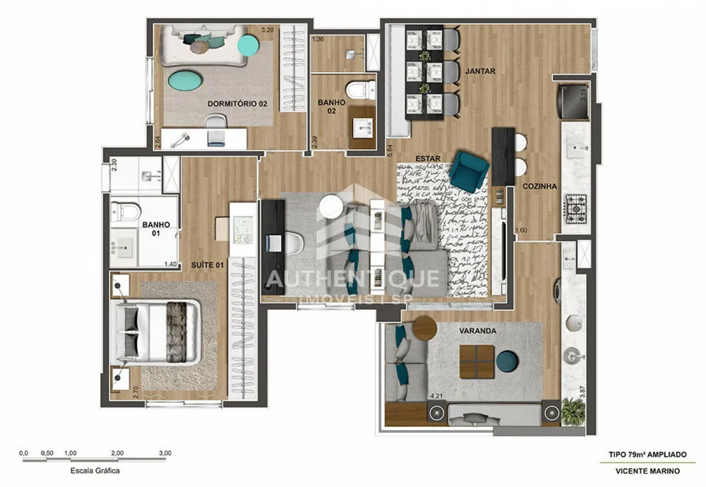 Apartamento, 2 quartos, 80 m² - Foto 20