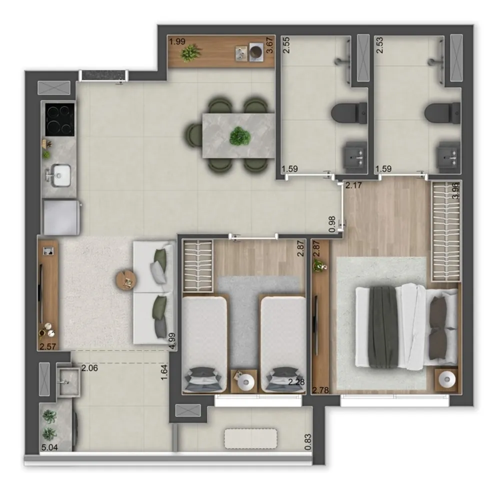 Apartamento, 2 quartos, 55 m² - Foto 19