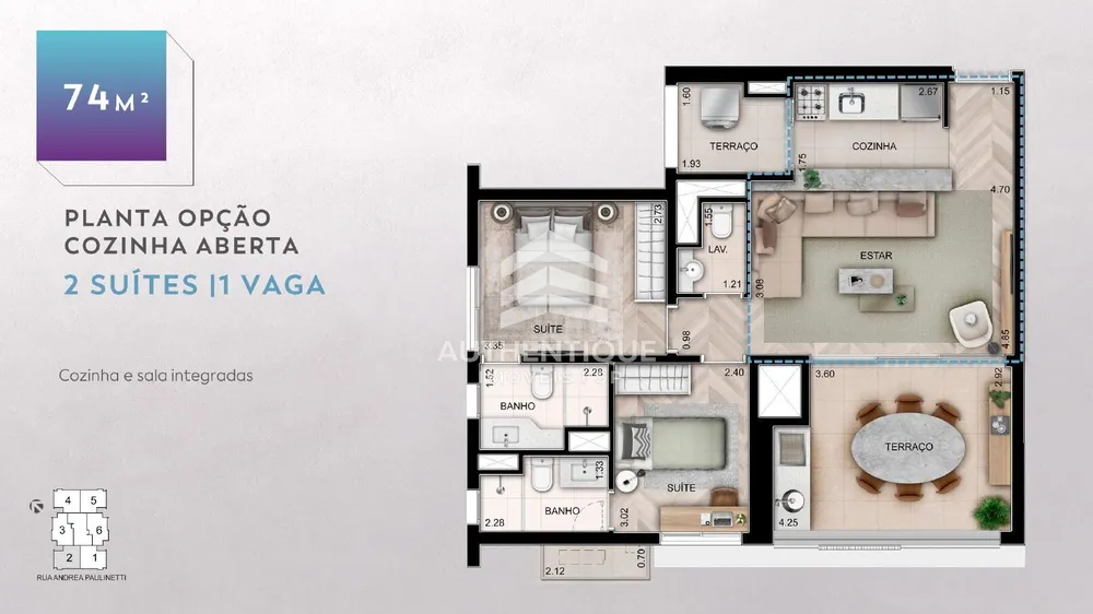 Apartamento, 2 quartos, 74 m² - Foto 9