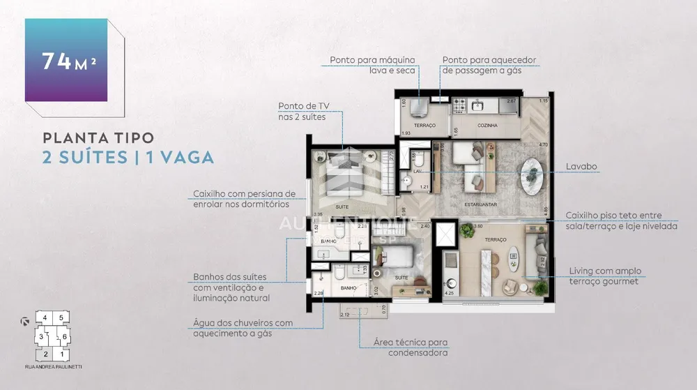 Apartamento, 2 quartos, 74 m² - Foto 4