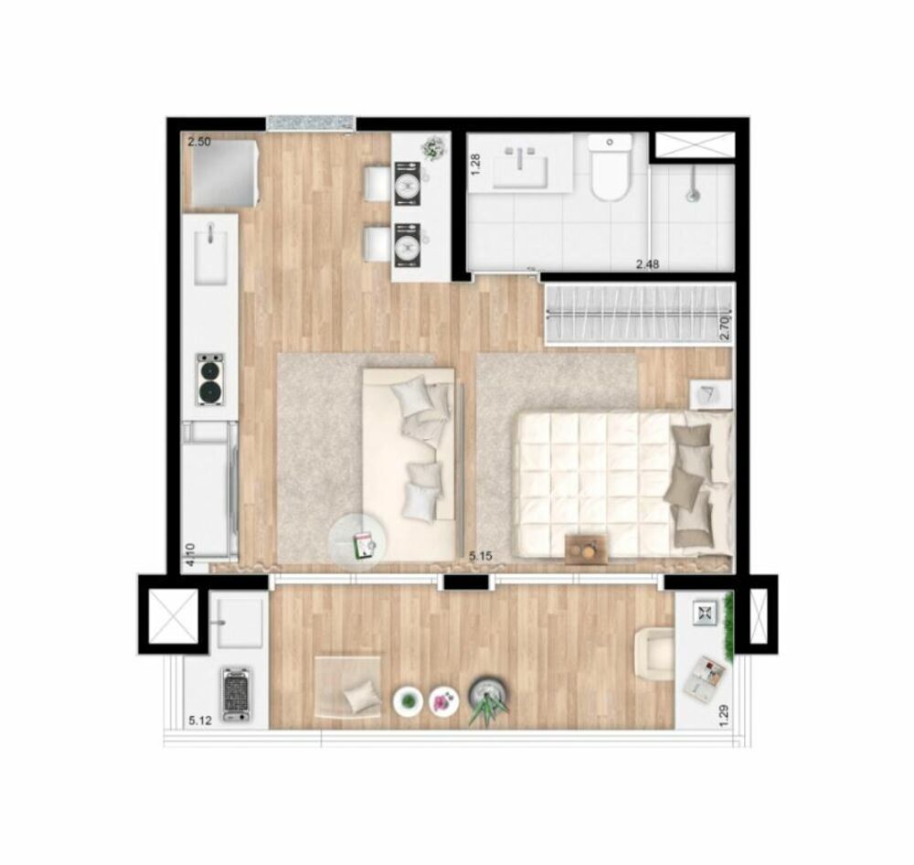 Apartamento, 1 quarto, 33 m² - Foto 12