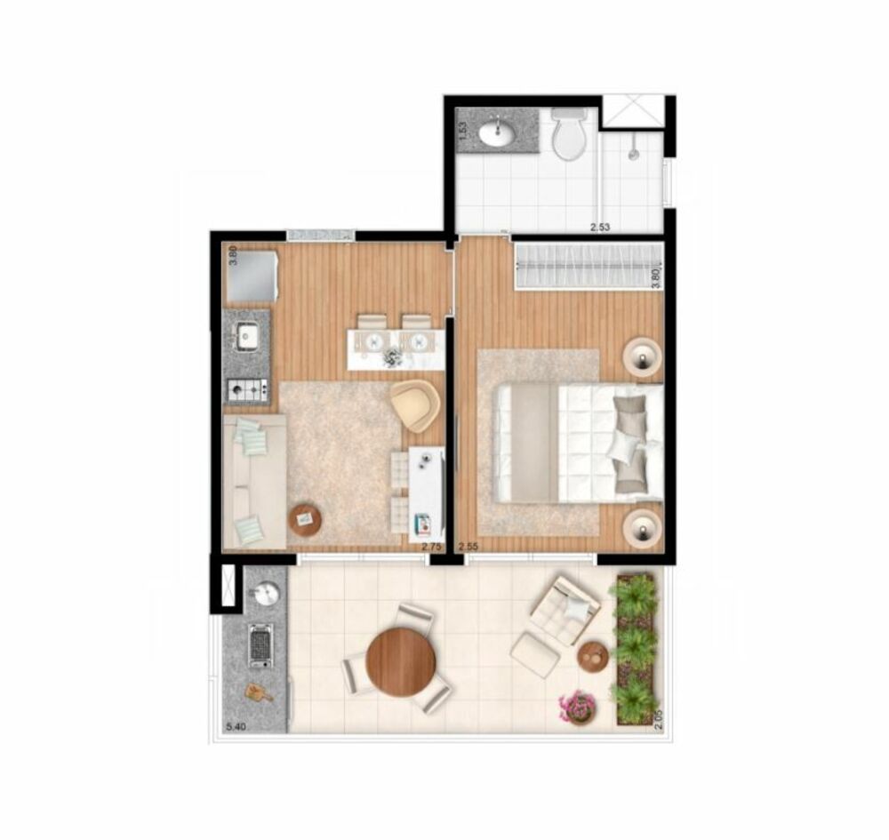 Apartamento, 1 quarto, 33 m² - Foto 10