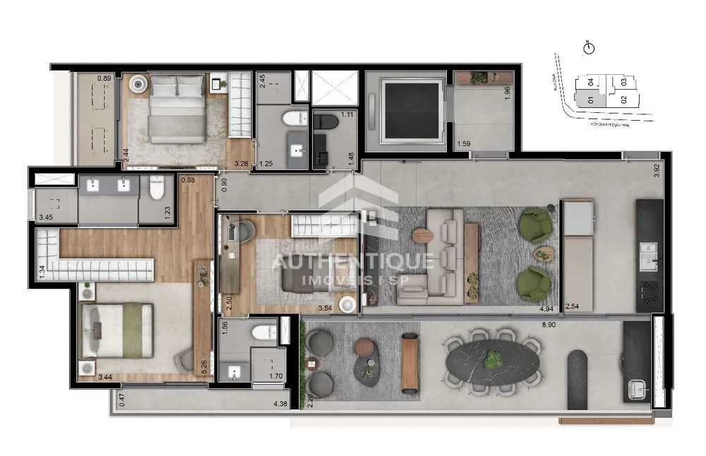 Apartamento, 3 quartos, 126 m² - Foto 43