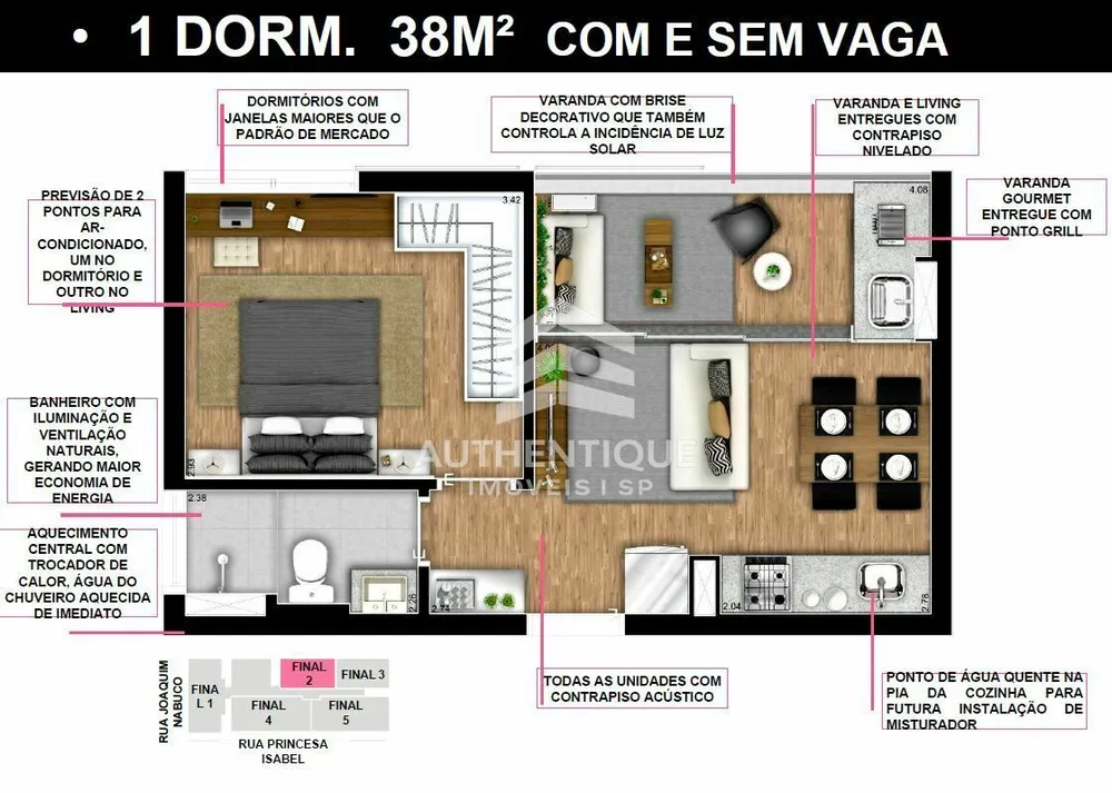 Apartamento, 1 quarto, 38 m² - Foto 1