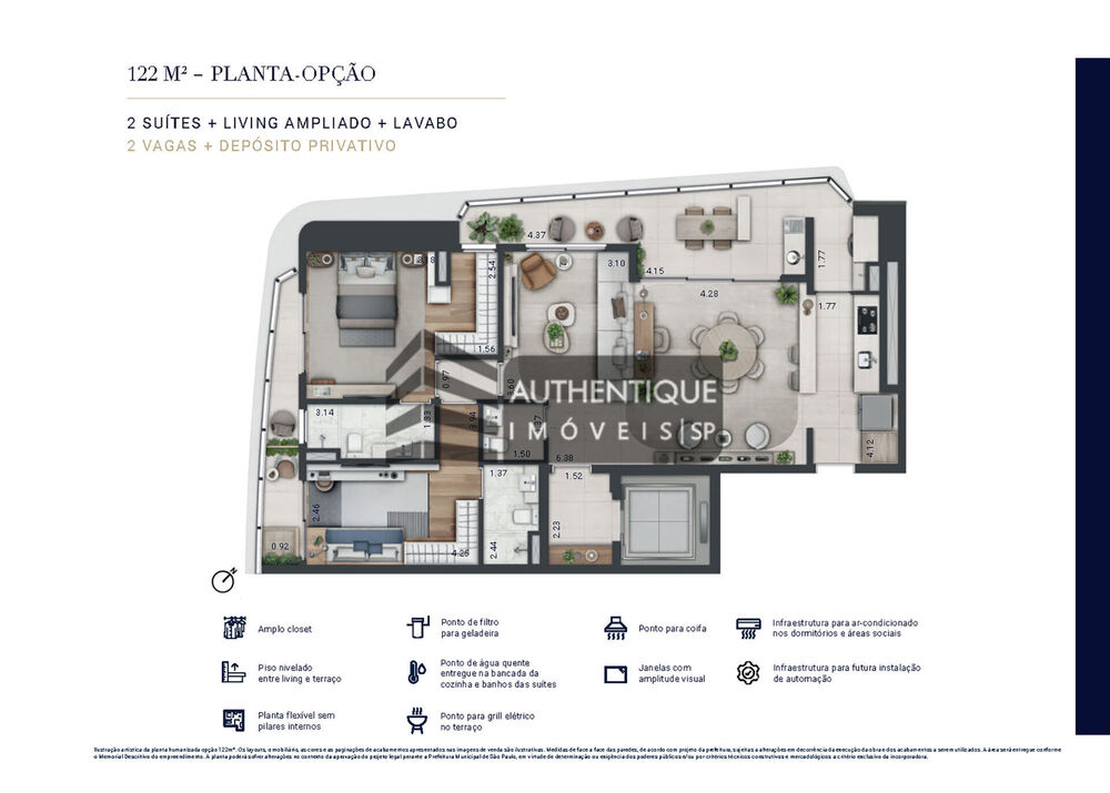 Apartamento, 3 quartos, 129 m² - Foto 3
