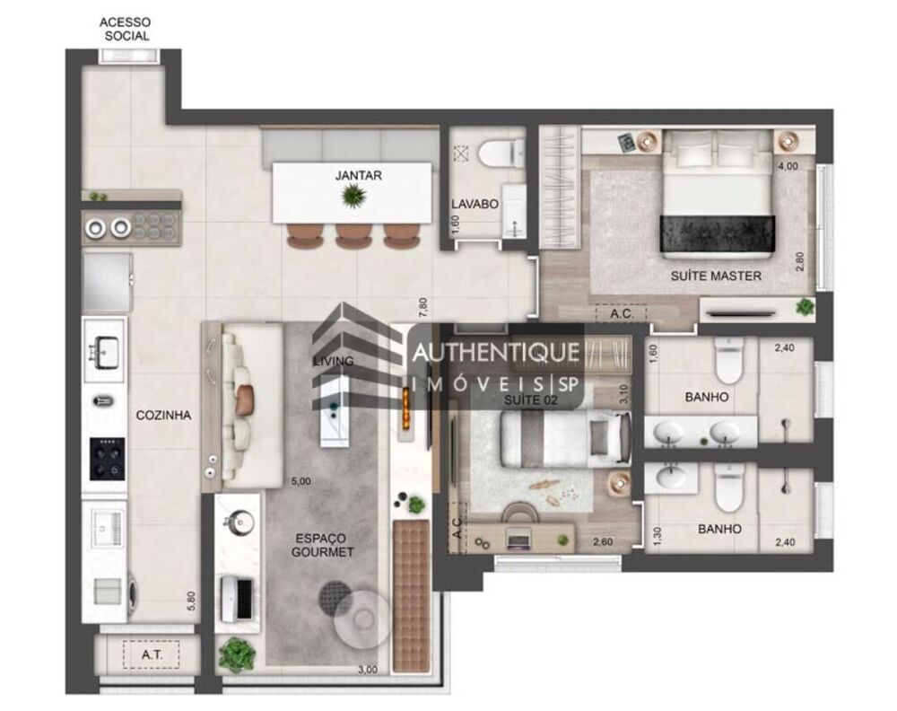 Apartamento, 2 quartos, 70 m² - Foto 8