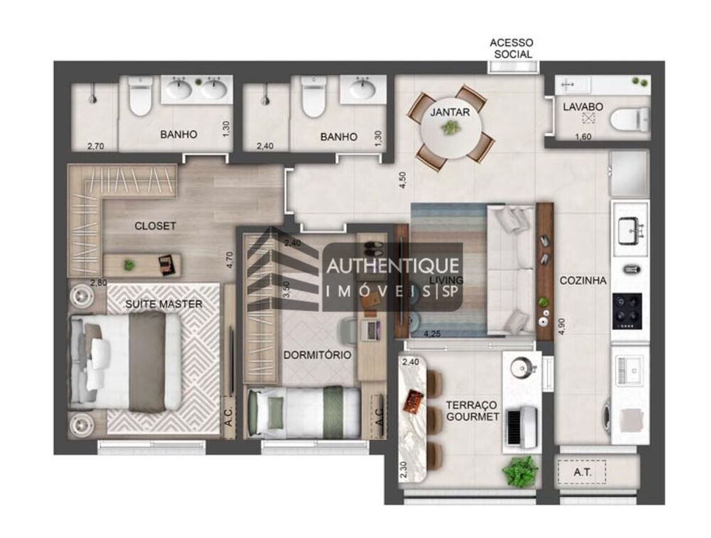 Apartamento, 2 quartos, 70 m² - Foto 1