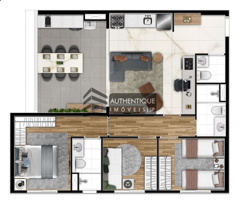 Apartamento, 3 quartos, 68 m² - Foto 2
