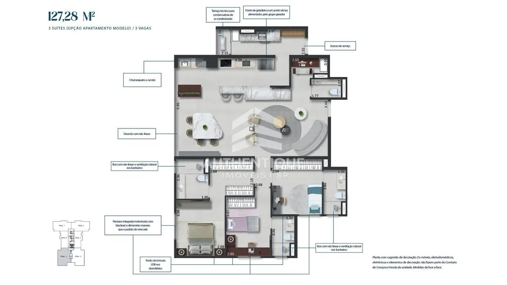 Apartamento, 3 quartos, 129 m² - Foto 48