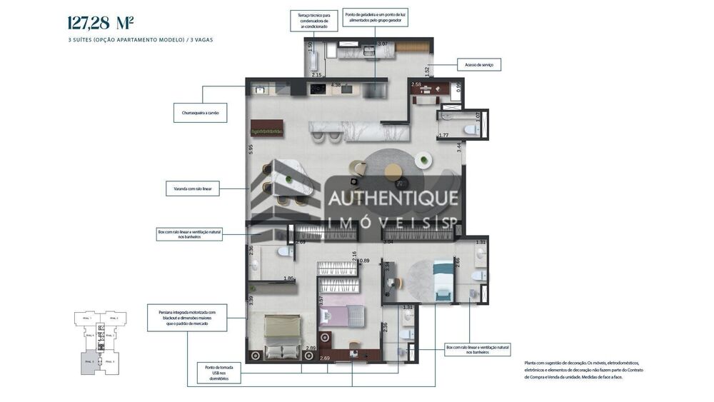 Apartamento, 3 quartos, 129 m² - Foto 14