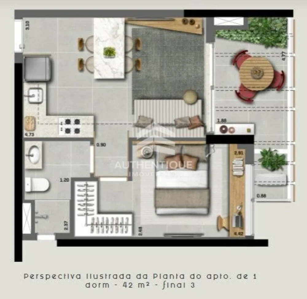 Apartamento, 1 quarto, 22 m² - Foto 3