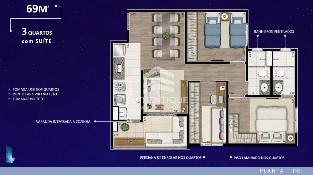 Apartamento, 3 quartos, 69 m² - Foto 6