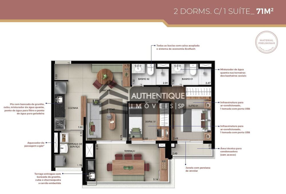 Apartamento, 2 quartos, 71 m² - Foto 13