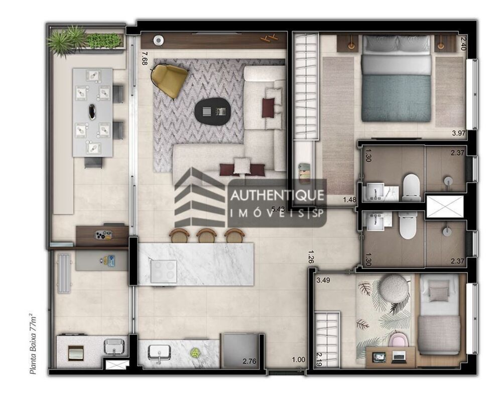 Apartamento, 2 quartos, 77 m² - Foto 12