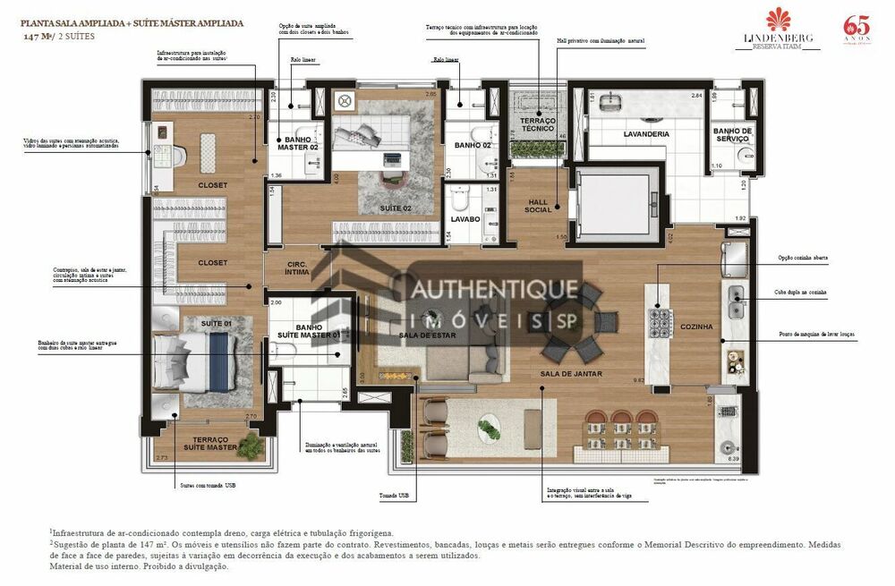 Apartamento, 3 quartos, 147 m² - Foto 2