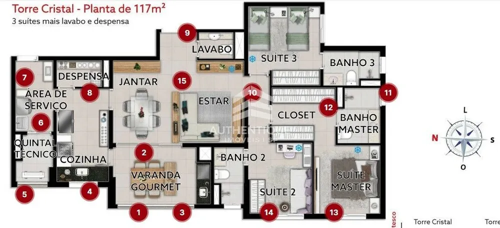 Apartamento, 3 quartos, 117 m² - Foto 6