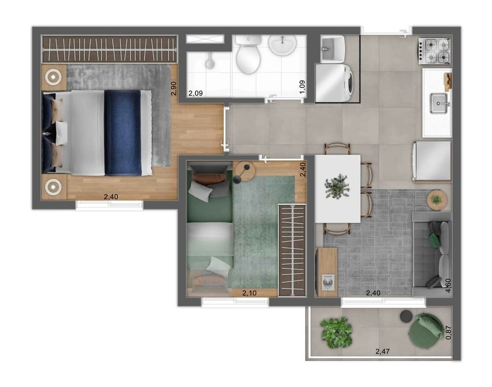 Apartamento, 2 quartos, 32 m² - Foto 38