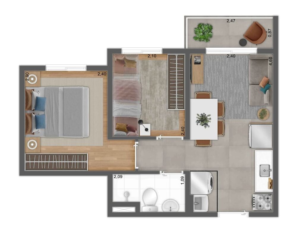 Apartamento, 2 quartos, 32 m² - Foto 37
