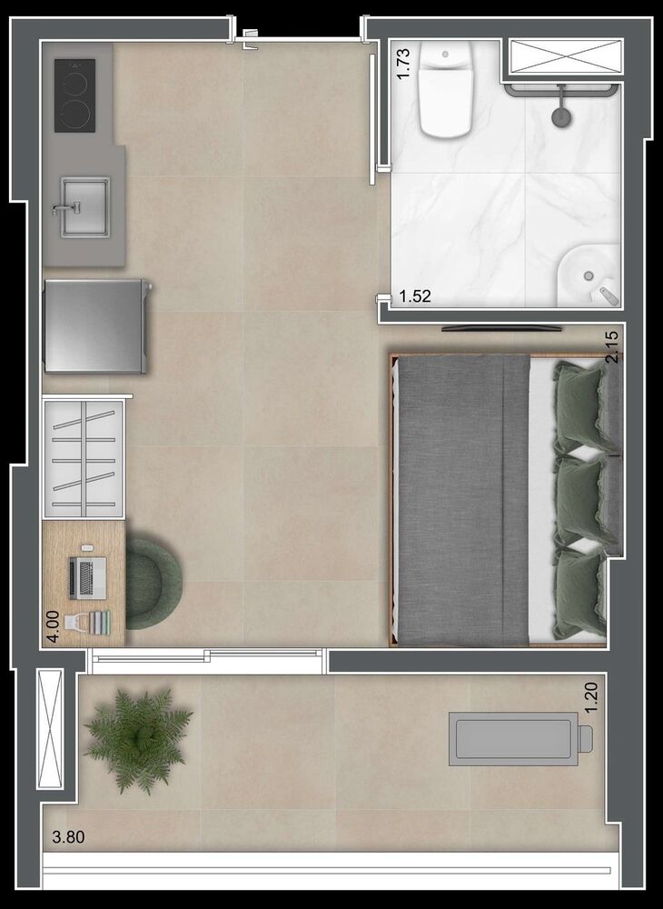 Apartamento, 1 quarto, 21 m² - Foto 13