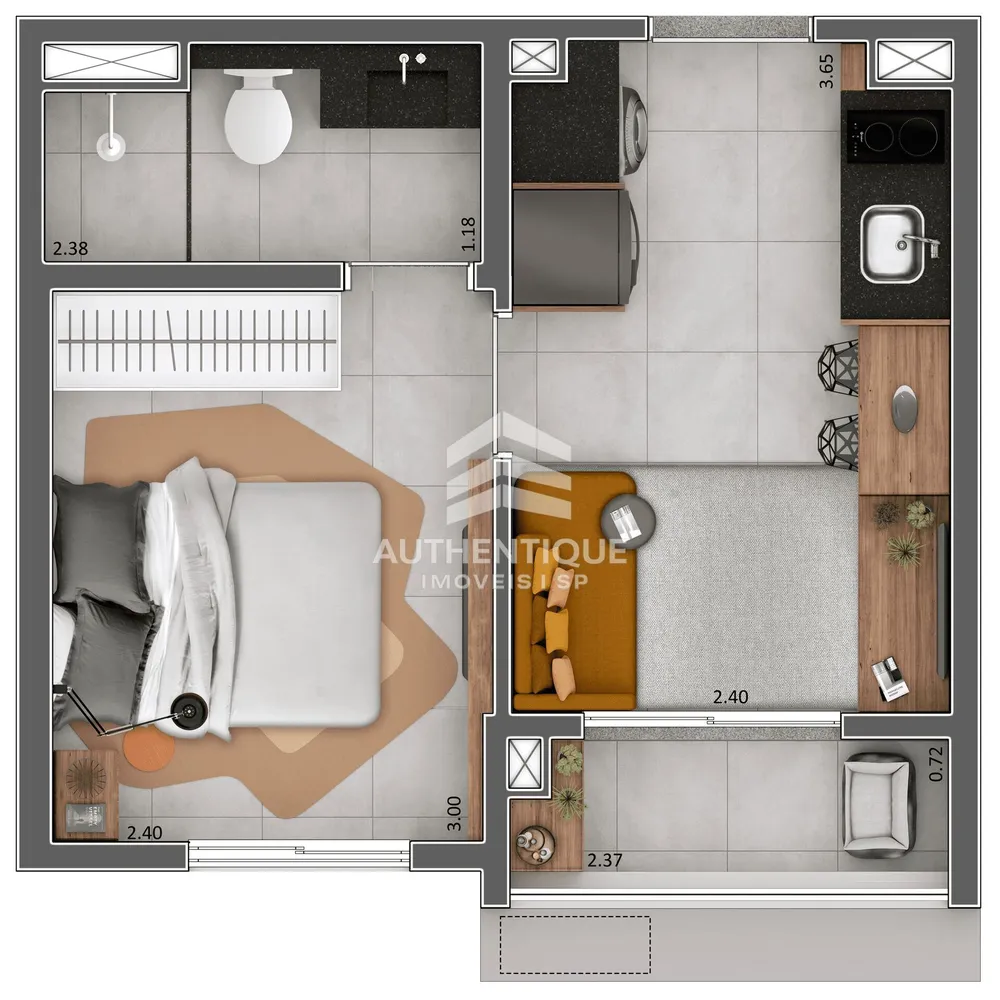 Apartamento, 1 quarto, 24 m² - Foto 5