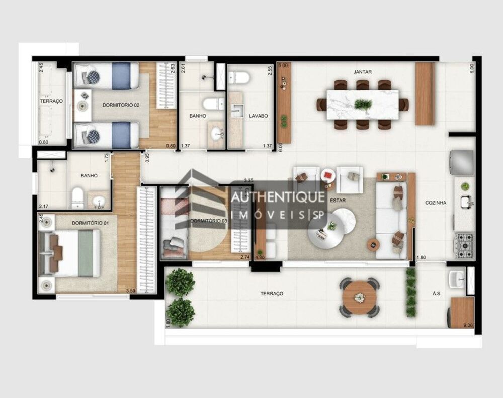 Apartamento, 2 quartos, 74 m² - Foto 2