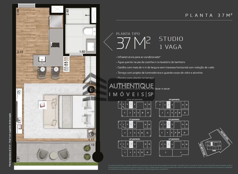 Apartamento, 1 quarto, 37 m² - Foto 12