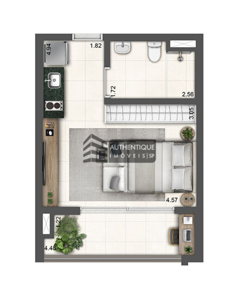 Apartamento, 1 quarto, 45 m² - Foto 4
