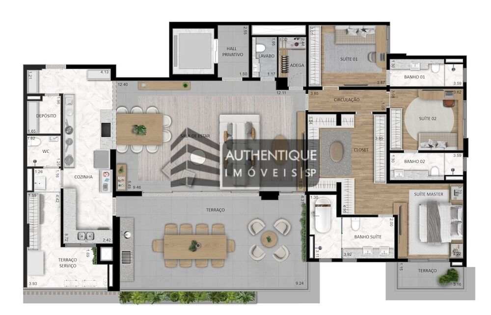 Apartamento, 4 quartos, 258 m² - Foto 1