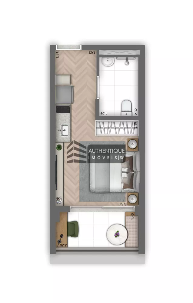 Apartamento à venda com 1 quarto, 29m² - Foto 5