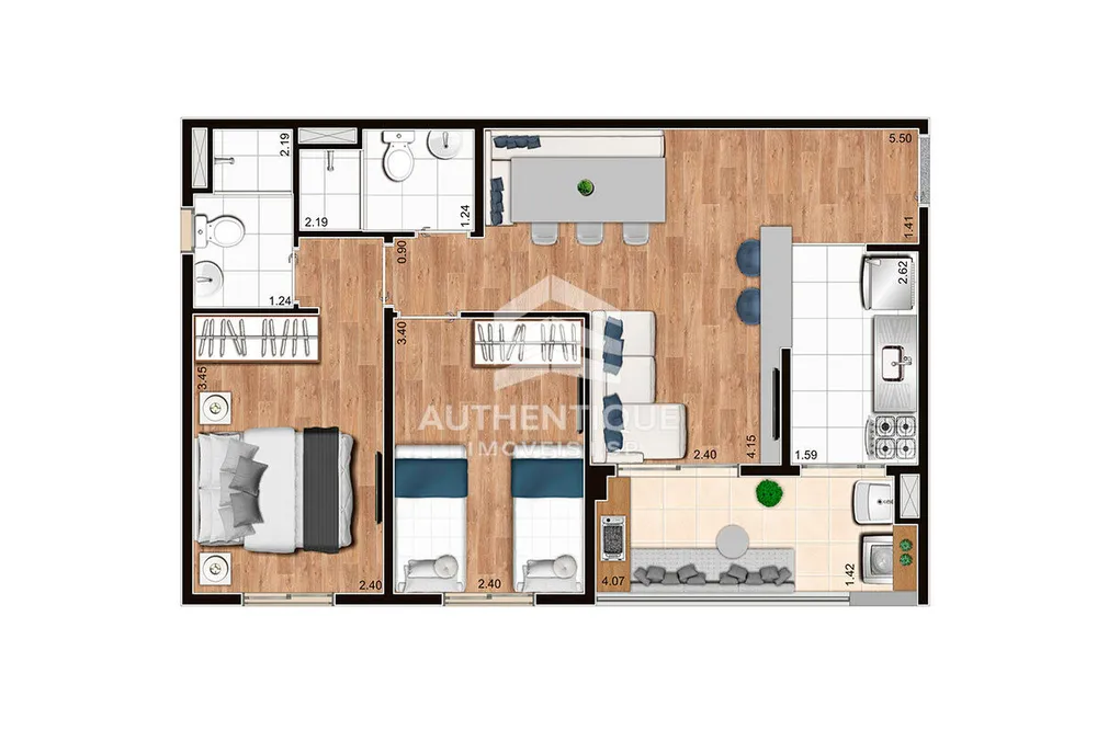 Apartamento, 2 quartos, 45 m² - Foto 12