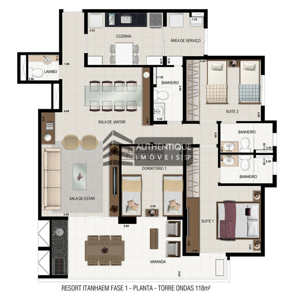 Apartamento, 3 quartos, 100 m² - Foto 2