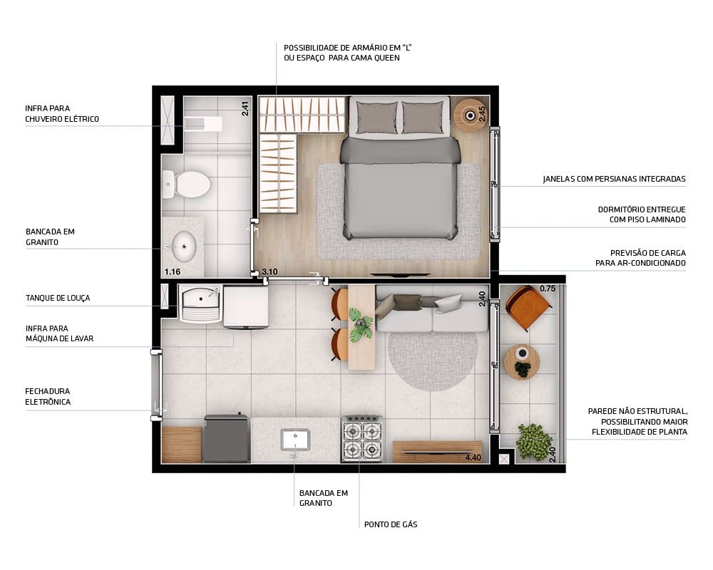 Apartamento, 2 quartos, 36 m² - Foto 8