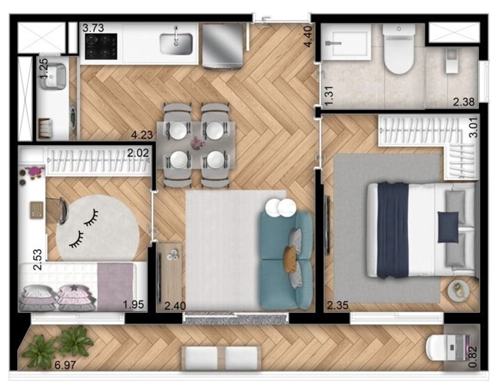Apartamento, 2 quartos, 40 m² - Foto 2